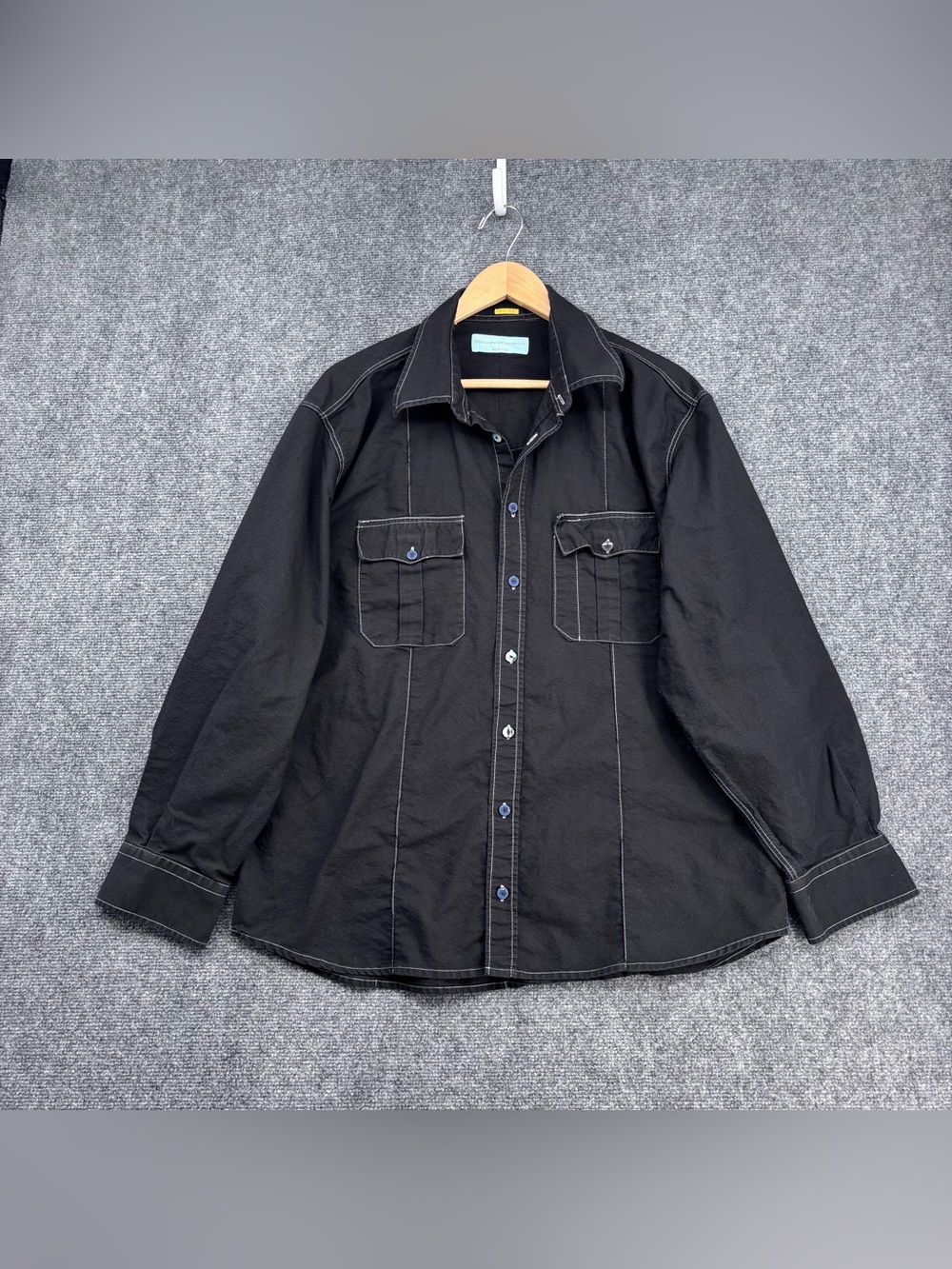 Alessandro Gherardeschi Black Grunge Mod Western Long Sleeve Button 2X* Italy